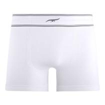 Cueca Boxer com Cós Listrado sem Costura Branca Cueca Boxer com Cós Listrado sem Costura Branca