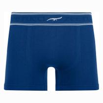 Cueca Boxer com Cós Listrado Sem Costura Navy Zee Rucci Cueca Boxer com Cós Listrado Sem Costura Navy Zee Rucci