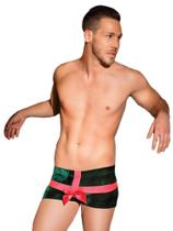 Cueca boxer Coquette masculina, elástica, veludo, verde Cueca boxer Coquette masculina, elástica, veludo, verde
