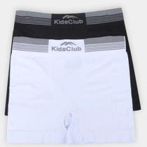 Cueca Boxer Infantil Kit 2 Preto e Branco DelRio Confortável