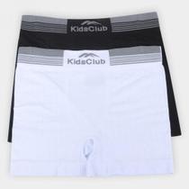 Cueca Boxer Infantil Menino Kit 2 Preto e Branco DelRio Confortável