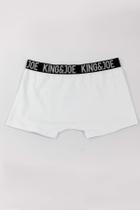 Cueca boxer lisa branco elastico preto tam g