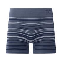 Cueca Boxer Listrada Sem Costura Azul