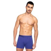 Cueca Boxer Lupo Kit C/2 Peças de Microfibra Preto e Azul