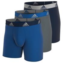 Cueca boxer masculina Adidas, pacote com 3 unidades, Collegiate Royal Blue/Grey/Collegiate Navy
