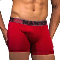 Cueca Boxer Masculina Básica Nawes Cotton Penteado Vermelha Cueca Boxer Masculina Básica Nawes Cotton Penteado Vermelha