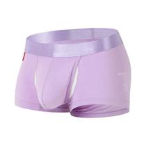 Cueca Boxer Masculina De Algodão Respirável Frente Aberta Roupa Íntima Sexy Com Protuberância De