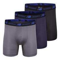 Cueca boxer masculina New Balance Mesh 5 No Fly S Athletic, pacote com 3