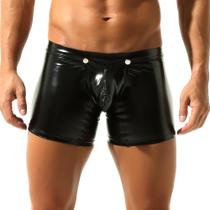 Cueca boxer masculina YOOBNG em material sintético com recorte vazado Cueca boxer masculina YOOBNG em material sintético com recorte vazado