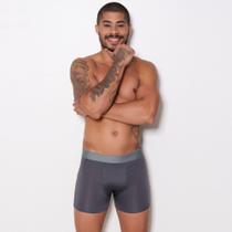 Cueca Boxer Microfibra Lisa Cor:ChumboTamanho:XG ou 3G ou GGG Cueca Boxer Microfibra Lisa Cor:ChumboTamanho:XG ou 3G ou GGG