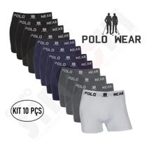 Cueca boxer microfibra polo wear - kit 8