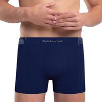 Cueca Boxer Microfibra Sem Costura Selene Azul Marinho - 11070 Cueca Boxer Microfibra Sem Costura Selene Azul Marinho - 11070