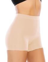 Cueca Boxer Modeladora Werena Sem Costura Controle Suave de Barriga Bege