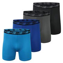 Cueca boxer New Balance 5 Performance No Fly masculina preta, pacote com 4