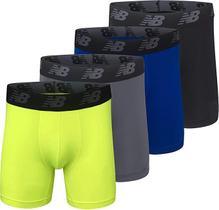 Cueca boxer New Balance 5 Performance para homens (pacote com 4) Cueca boxer New Balance 5 Performance para homens (pacote com 4)
