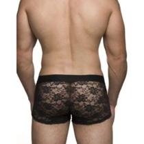 Cueca Boxer Renda Tranparentemasculino Preta