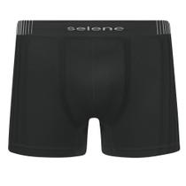 Cueca Boxer Selene Sem Costura Masculina - Preto