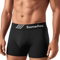 Cueca Boxer Somellos Masculina Microfibra Premium Anatómica Confortável Azul, Branca e Preta