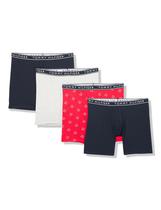 Cueca boxer Tommy Hilfiger de algodão elástico para homens, pacote com 4