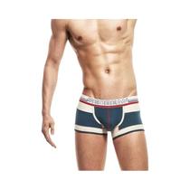 Cueca boxer vintage de algodão masculina, roupa íntima de cintura baixa, patchwork, 3 cores