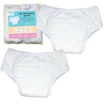 Cueca Calcinha Treinamento Escapes Juvenil Kit 2und Branco