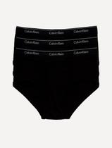Cueca Calvin Klein Brief Cotton Stretch Classic All Black Pretas Pack 3UN