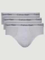 Cueca Calvin Klein Brief Cotton Stretch Classic Branca Pack 3UN