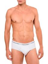 Cueca Calvin Klein Brief Cotton Stretch Classic Preta/ Branca/ Mescla Pack 3UN