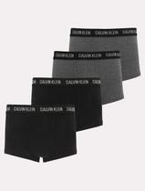 Cueca Calvin Klein Low Rise Trunk Classic Preta e Cinza Pack 4 C11.07 CZ06 UN