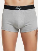 Cueca Calvin Klein Low Rise Trunk Cotton New Re Issue Blue Logo Cinza Mescla Cueca Calvin Klein Low Rise Trunk Cotton New Re Issue Blue Logo Cinza Mescla