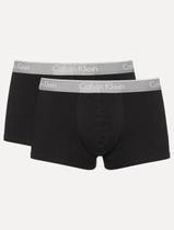 Cueca Calvin Klein Low Rise Trunk Print Preta Pack 2UN