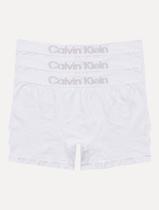 Cueca Calvin Klein Low Rise Trunk Sem Costura Branca Pack 3UN