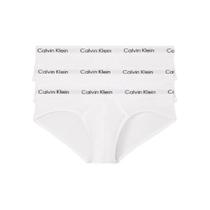 Cueca Calvin Klein masculina de algodão elástico, pacote com 3 unidades, branca, tamanho P