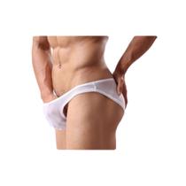 Cueca Cintura Fina Transparente Tule Vazado Branco Respirável Cuecas SexLord Underwear