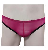 Cueca Cintura Fina Transparente Tule Vazado Rosa Respirável Cuecas SexLord Underwear