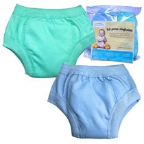 Cueca de Transição Treinamento Desfralde Algodão VERDE/AZUL