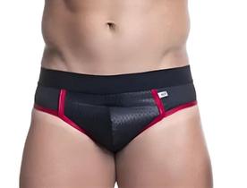 Cueca Em Cirre Preto E Vermelho Slip E Atraz Jock