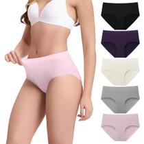 Cueca feminina de cintura média BAMBOO COOL, pacote com 5