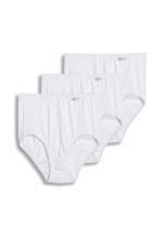Cueca feminina Jockey Elance Brief plus size, pacote com 3, branca