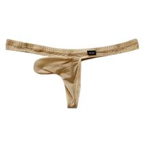 Cueca fio dental masculina COMLIFE de seda gelada, cintura baixa