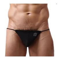 Cueca Fio Dental Tapasex Masculino Transparente Elástico Ajustável Tule Preto SexLord