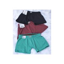 Cueca Infantil Box Lisa Ev Kit 03 Pçs Cores Variadas