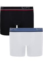 Cueca Infantil Boxer Kit com 2 cuecas Branca e Preta Lupo Cueca Infantil Boxer Kit com 2 cuecas Branca e Preta Lupo