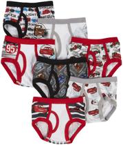 Cueca Infantil Disney Pixar Cars - Pacote com 5 Cuecas 100% Algodão