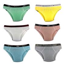 Cueca Infantil Kit 10 Slip Elástico Exposto 100% Algodão Menino Cores Variadas