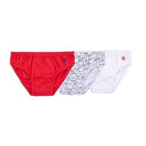 Cueca Infantil Kit com 3 Peças Estampa Ursos e Lisas- Pimpolho