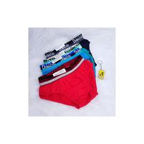 Cueca Infantil Slip Cós Cintura Estampa Lisa 100 Algodão Kit 4 Peças Cores Variadas + Chaveiro