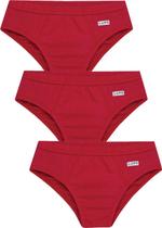 Cueca Infantil Slip Kit 3 cuecas Vermelhas Lupo