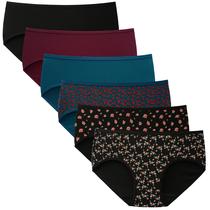 Cueca íntima feminina de algodão e hipster INNERSY, pacote com 6, XXL Cueca íntima feminina de algodão e hipster INNERSY, pacote com 6, XXL