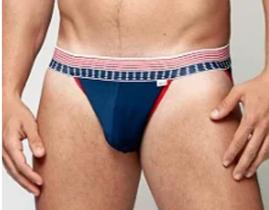 Cueca Jockstrap America Open Back Azul
